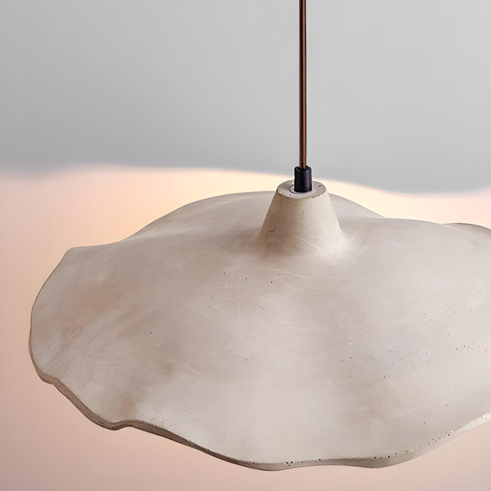 Wabi-Sabi Cement Wavy Pendant Light – Geometric Minimalist Design