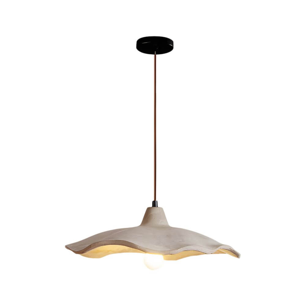 Wabi-Sabi Cement Wavy Pendant Light – Geometric Minimalist Design