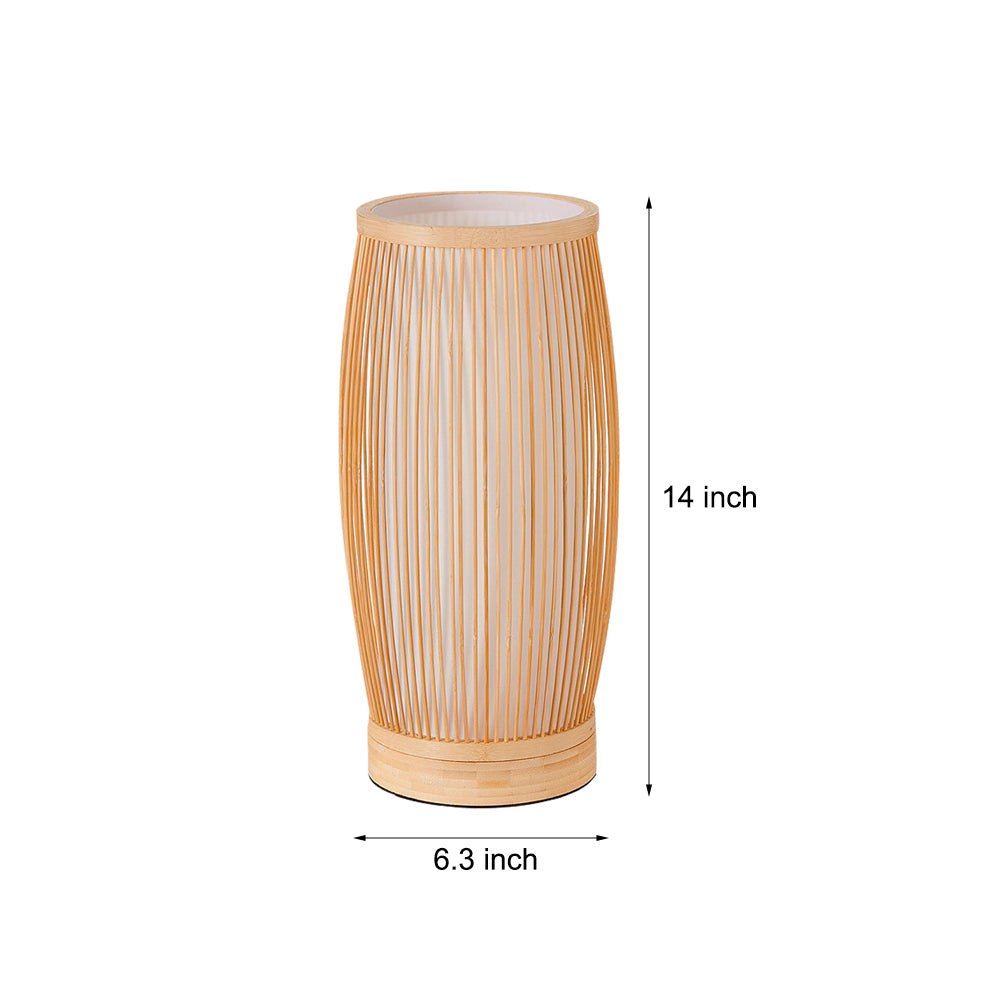 Bamboo Lantern Table Lamp Rustic Modern Design E27 LED