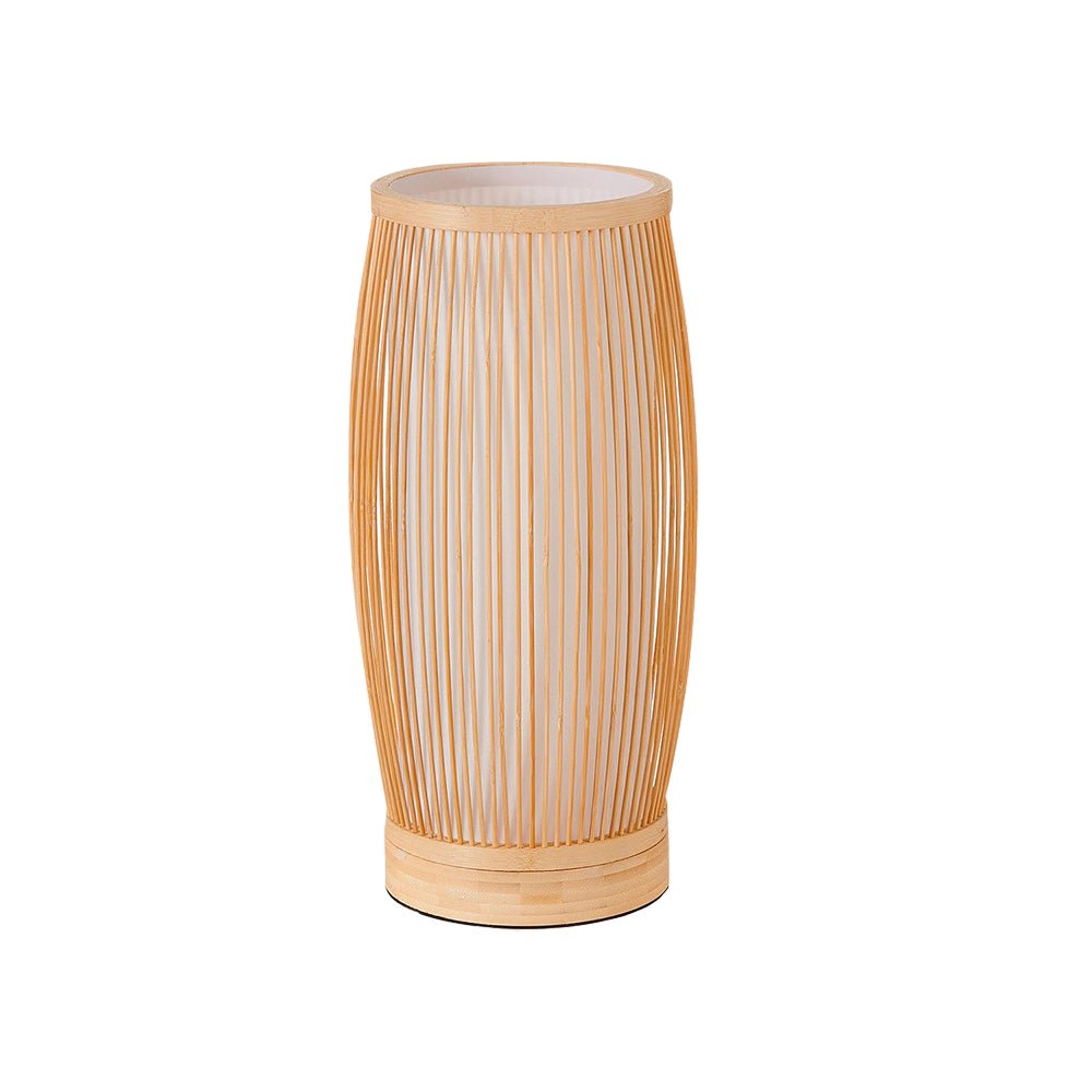 Bamboo Lantern Table Lamp Rustic Modern Design E27 LED