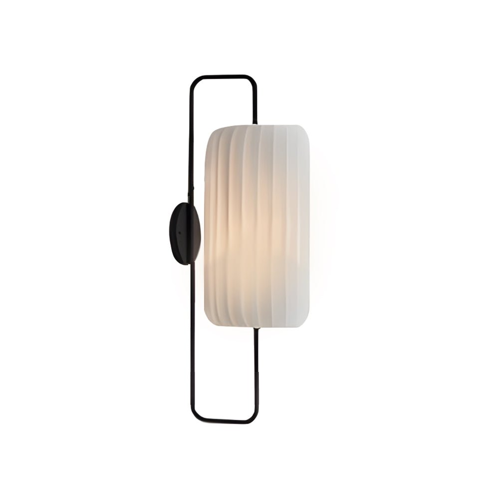Japanese Style LED Wall Sconce with Striped Fabric Shade