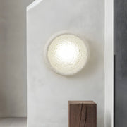 Round Wabi-Sabi Wall Sconce with Glass Shade – 3 Sizes Available