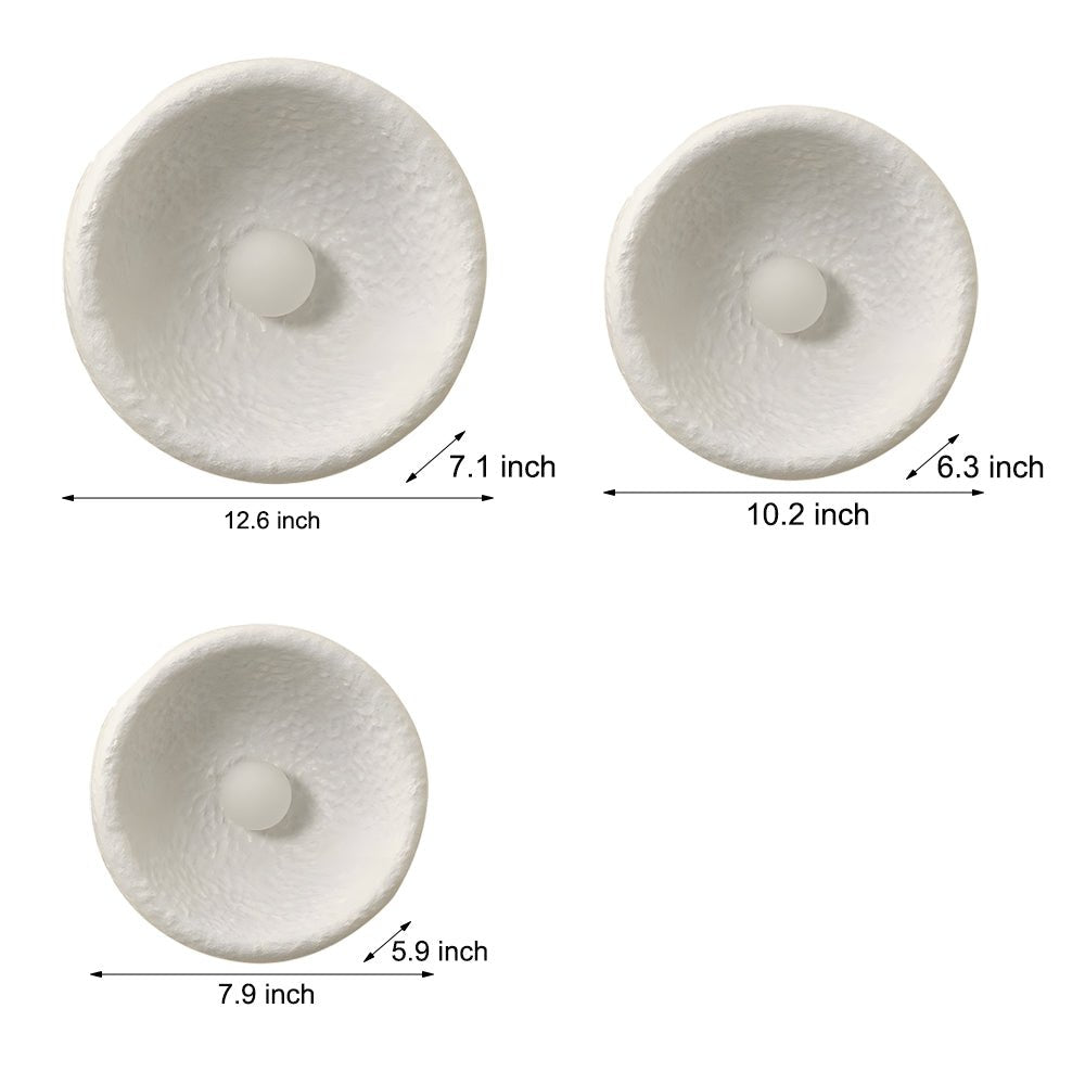 Round Wabi-Sabi Wall Sconce with Glass Shade – 3 Sizes Available