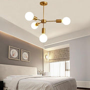 Modern Gold 4-Light Pendant – Industrial Iron Ceiling Fixture 27"