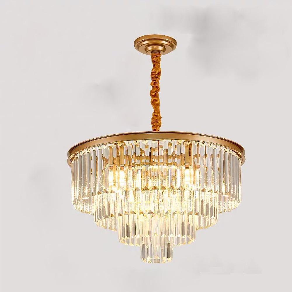 Modern Crystal Chandelier 9-Light Metal Frame Entryway Fixture