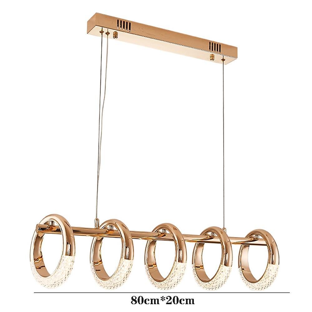 Modern Ring Pendant Light LED Gold Metal Dining Kitchen Ceiling