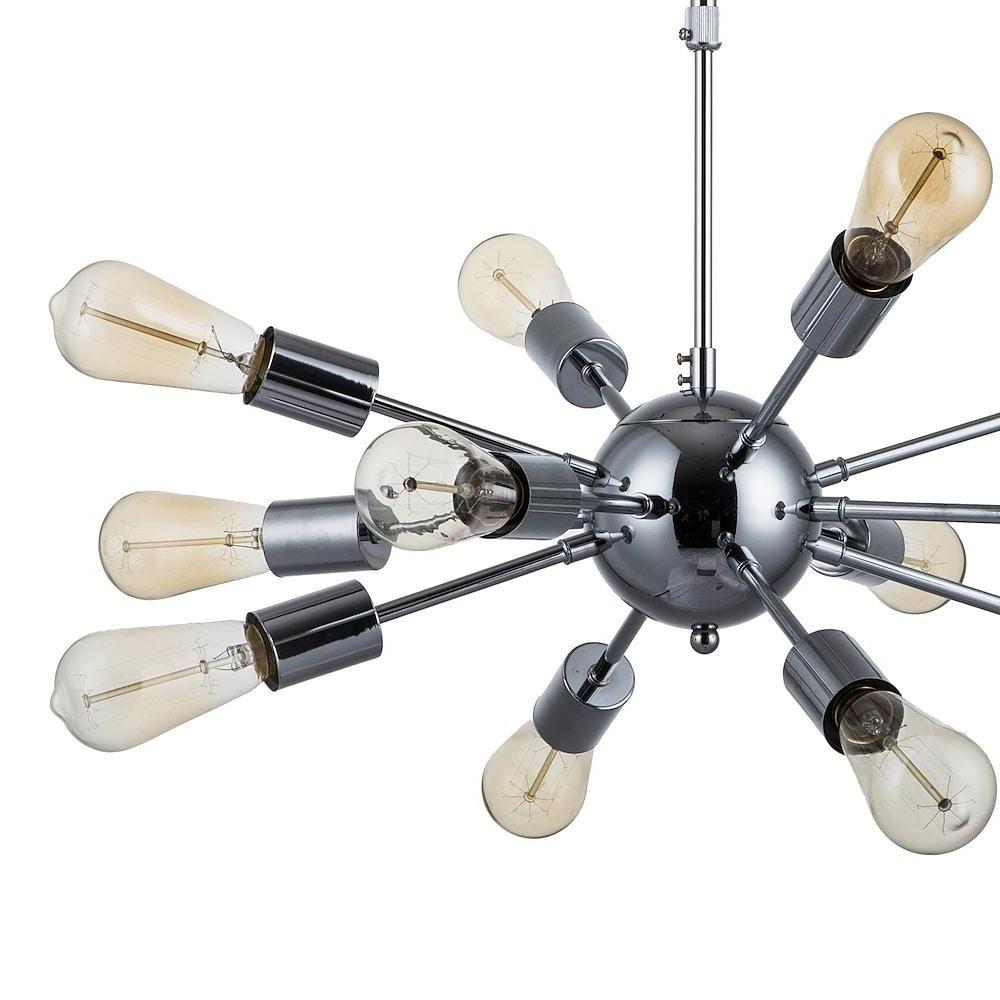 Mid-Century Sputnik Chandelier 18-Light Metal Ambient Fixture
