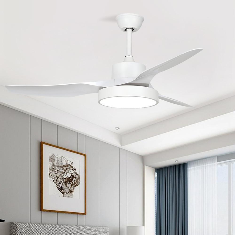 3-Blade Ceiling Fan with Dimmable LED Light - Nordic Modern Style