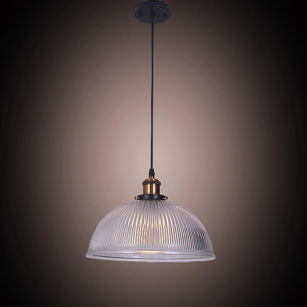 Vintage Glass Bowl Pendant Light with Electroplated Metal Finish