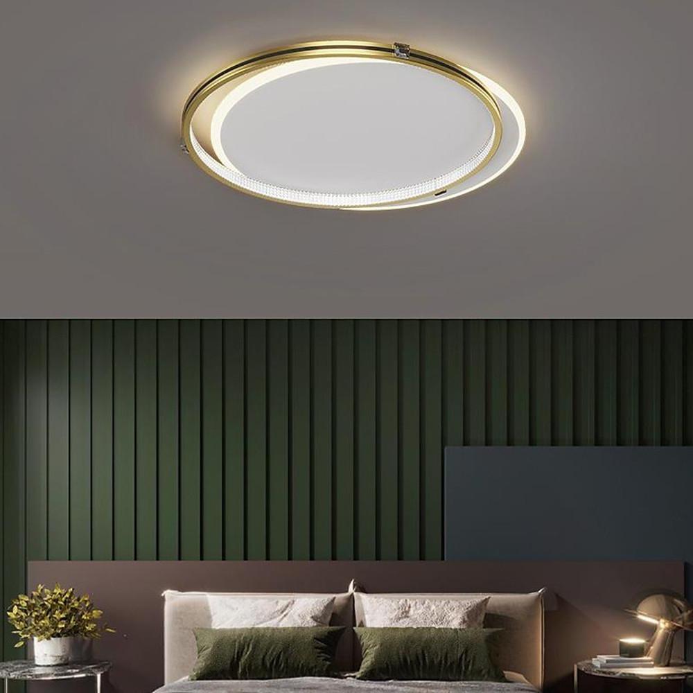 Modern Dual Circle LED Flush Mount Ceiling Light with Dimming