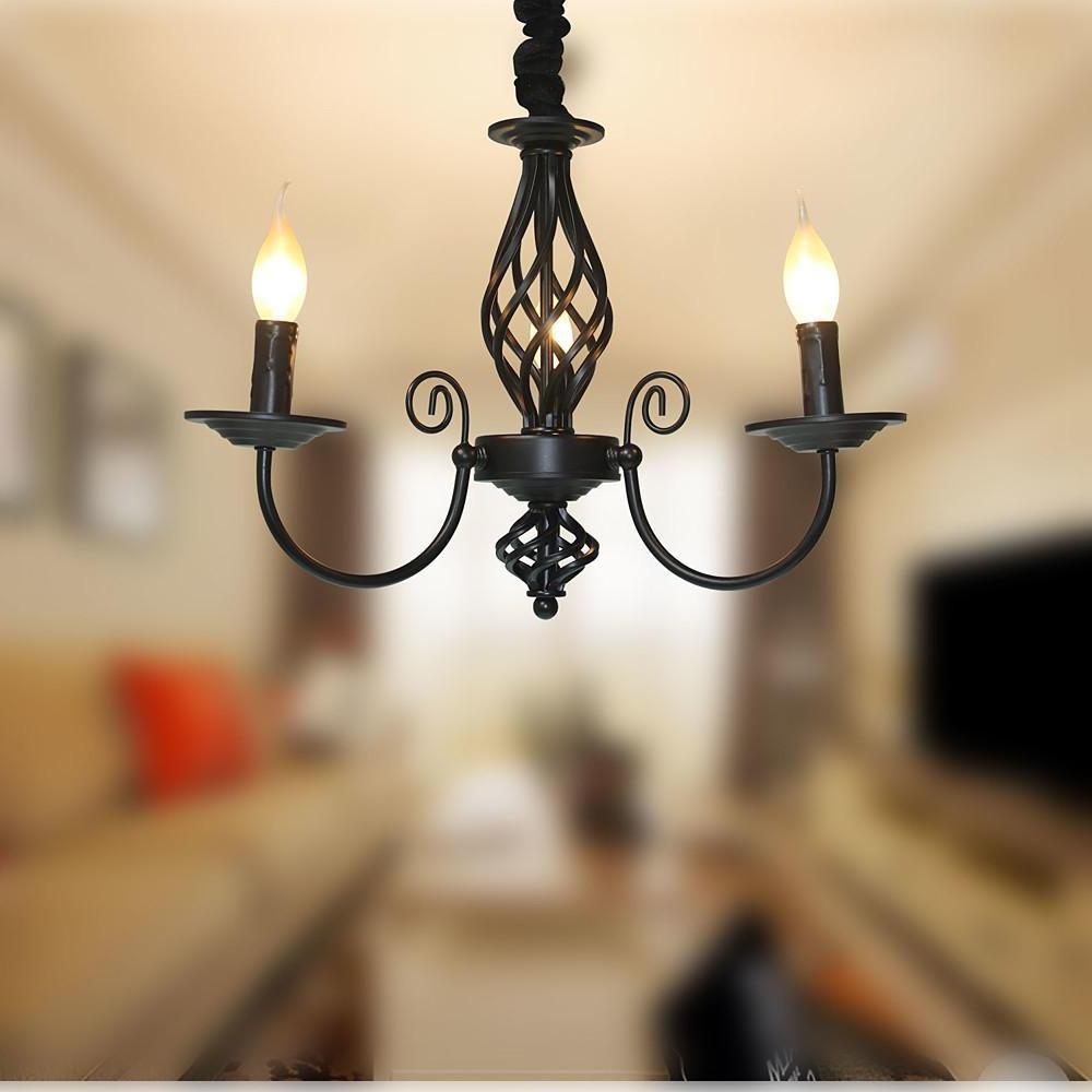 Triple Candle Farmhouse Pendant Light | Oil Rubbed Bronze Metal
