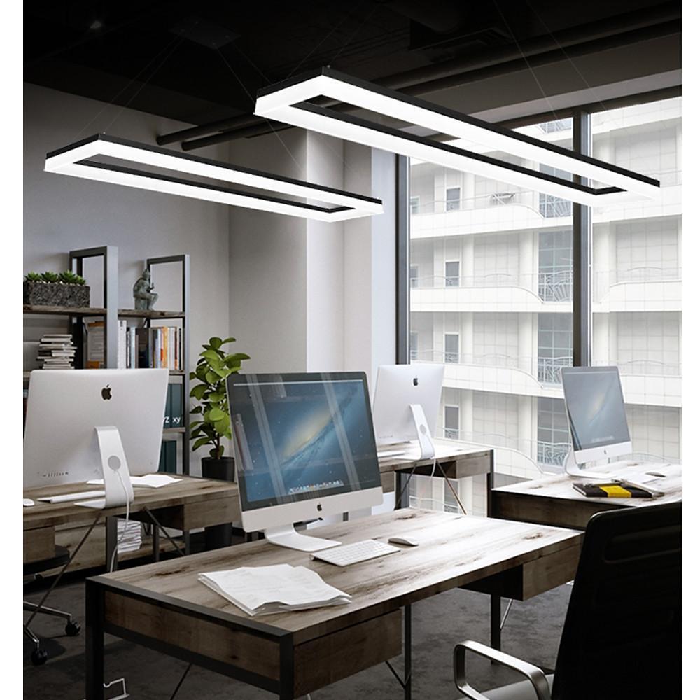 Modern Rectangular LED Pendant Light - Aluminum & Acrylic