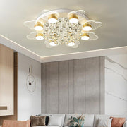 Flower Design Flush Mount Ceiling Light Metal Acrylic LED