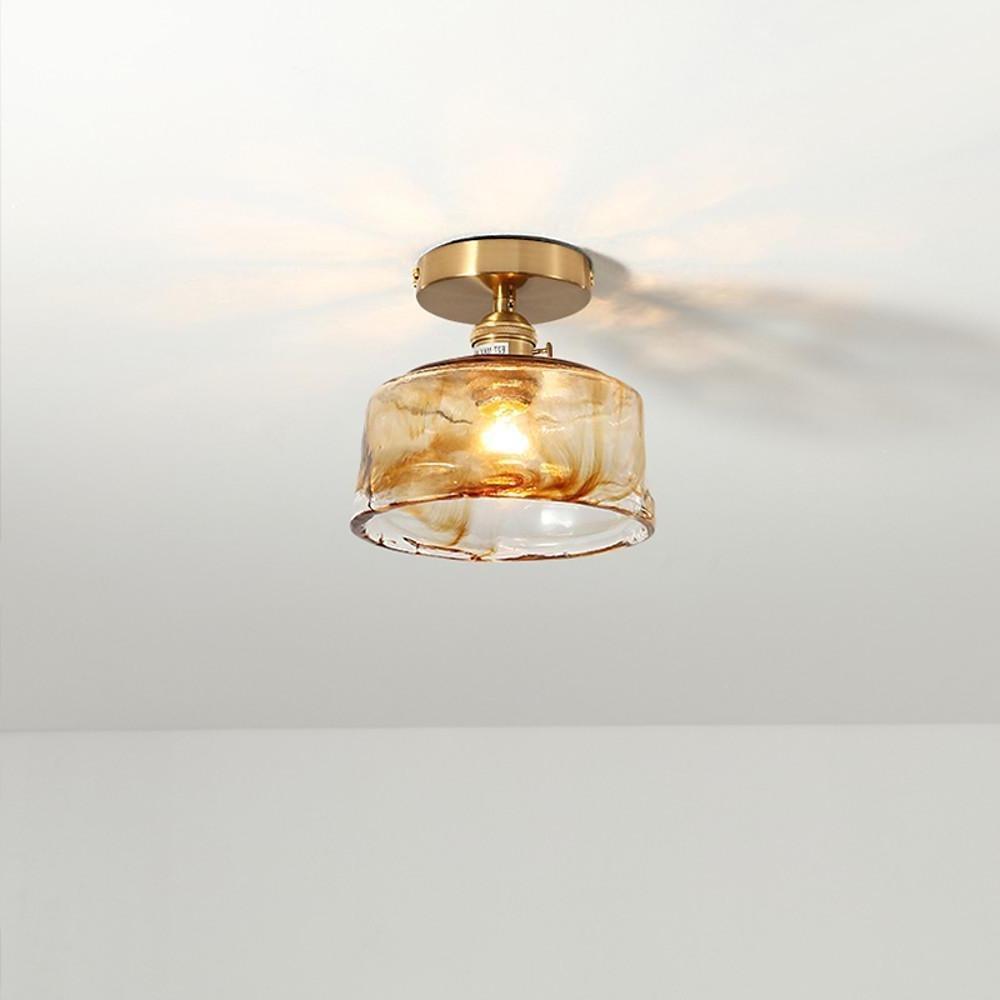 Glass Lantern Nordic Semi-Flush Mount Ceiling Light