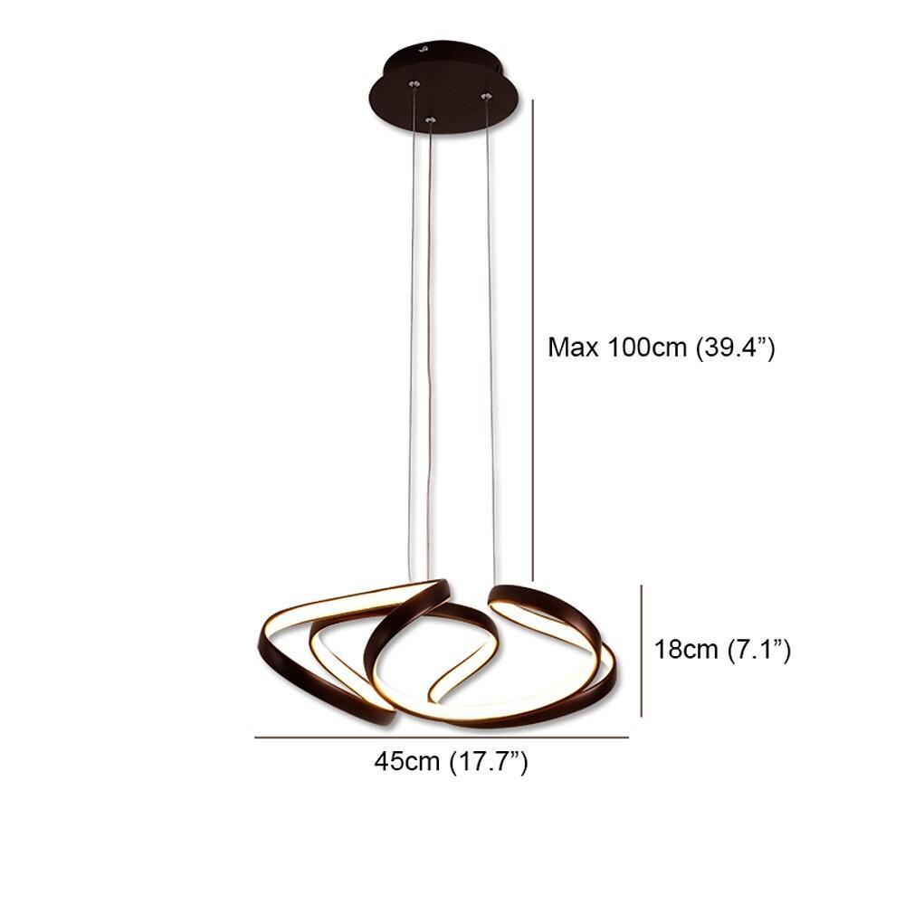Modern Interwoven Wave Metal Pendant Light Gold Coffee Finish
