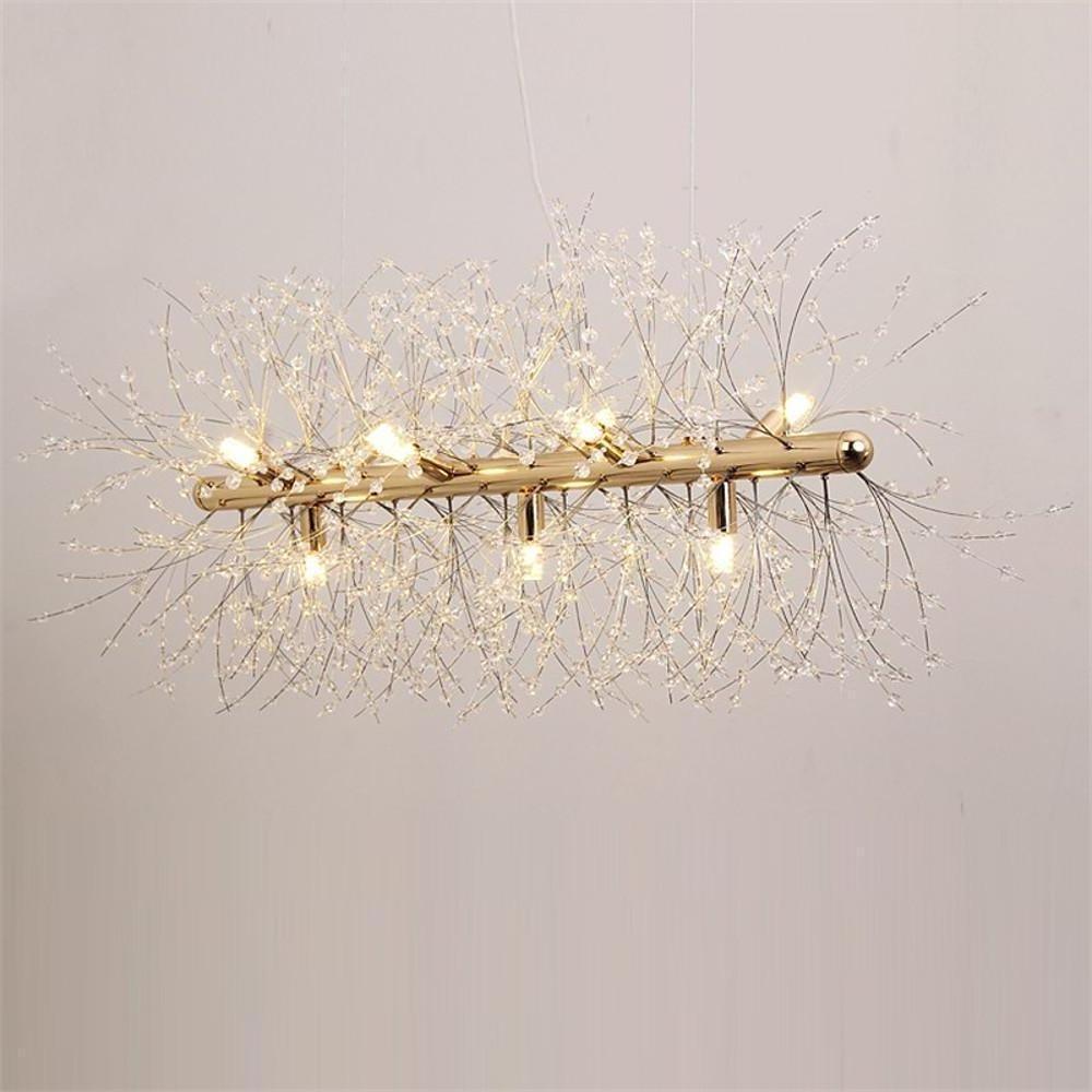 Modern Crystal Branch Pendant Light – Electroplated Metal E26/E27