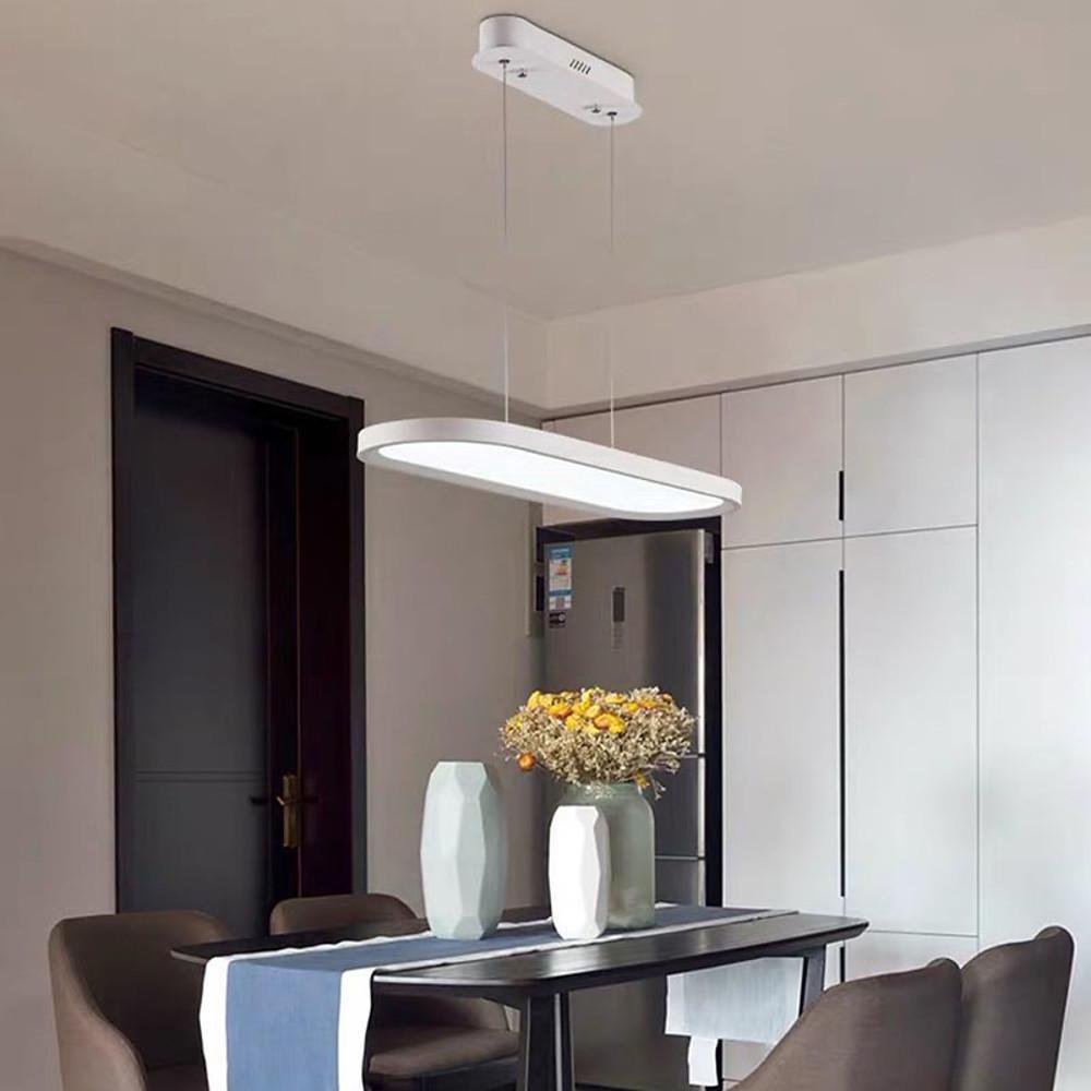 Modern Oval LED Pendant Light – Metal & Acrylic Ceiling Fixture