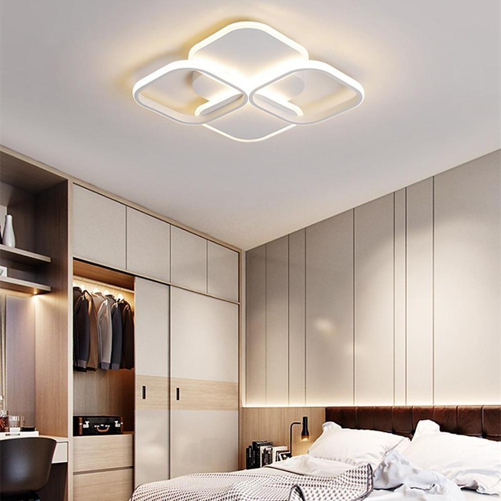 Geometric LED Flush Mount Ceiling Light - Modern Overlapping Squares