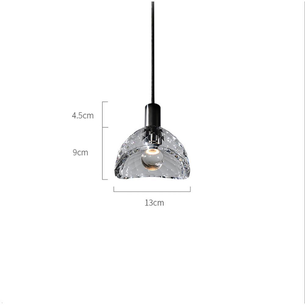 Nordic Crystal Pendant Light with Copper Finish & Integrated LED