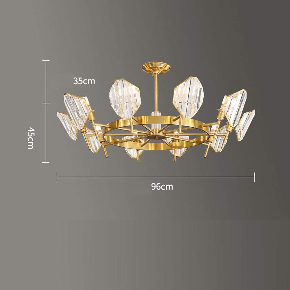 Crystal Ring Chandelier – Gold Metal Frame Luxury Ceiling Light