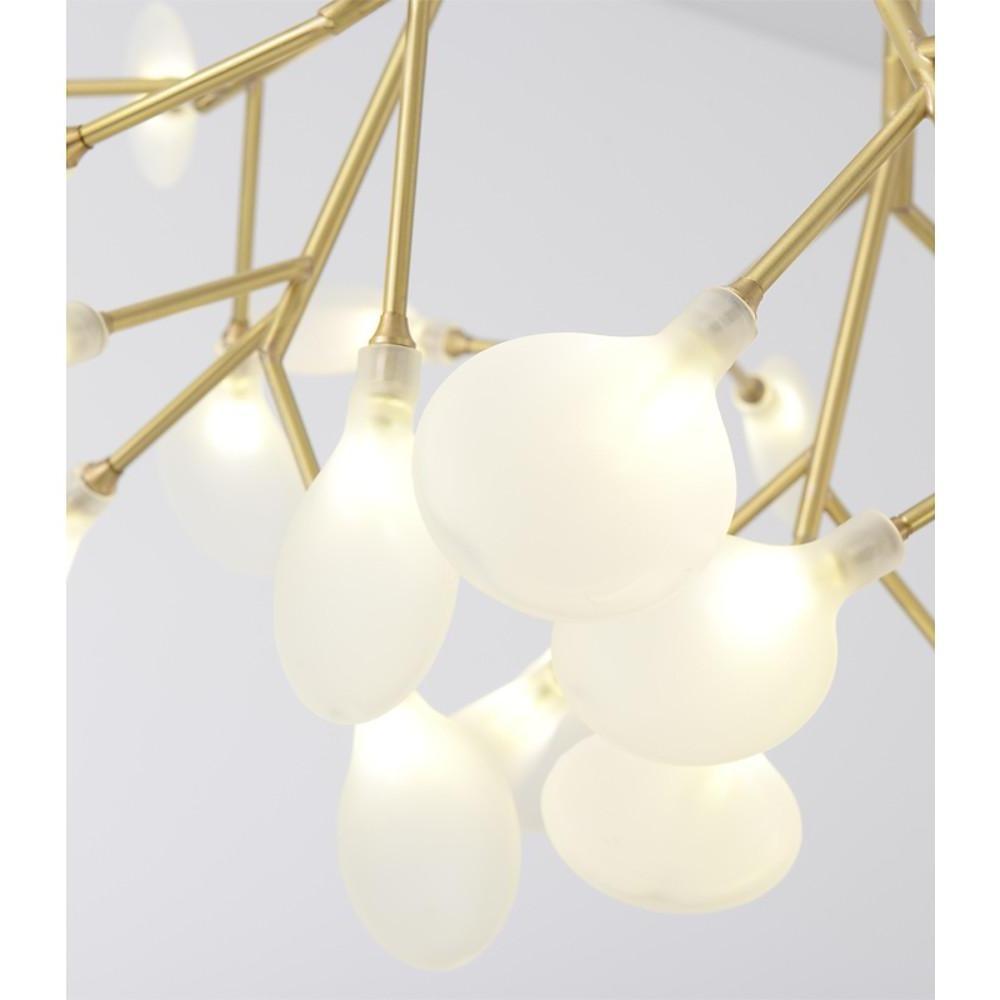 45-Light Sputnik Chandelier with Copper & Glass LED Design