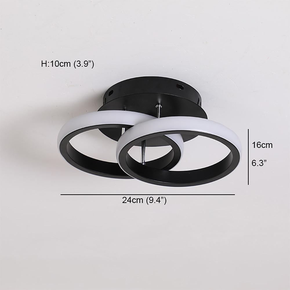 Modern Dual Circle LED Flush Mount Metal Ceiling Light