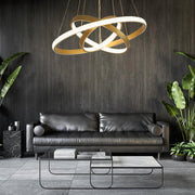 3-Ring Dimmable Contemporary Gold LED Chandelier
