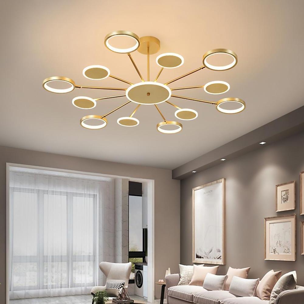 Modern Multi-Circle Pendant Light Acrylic Aluminum LED Chandelier