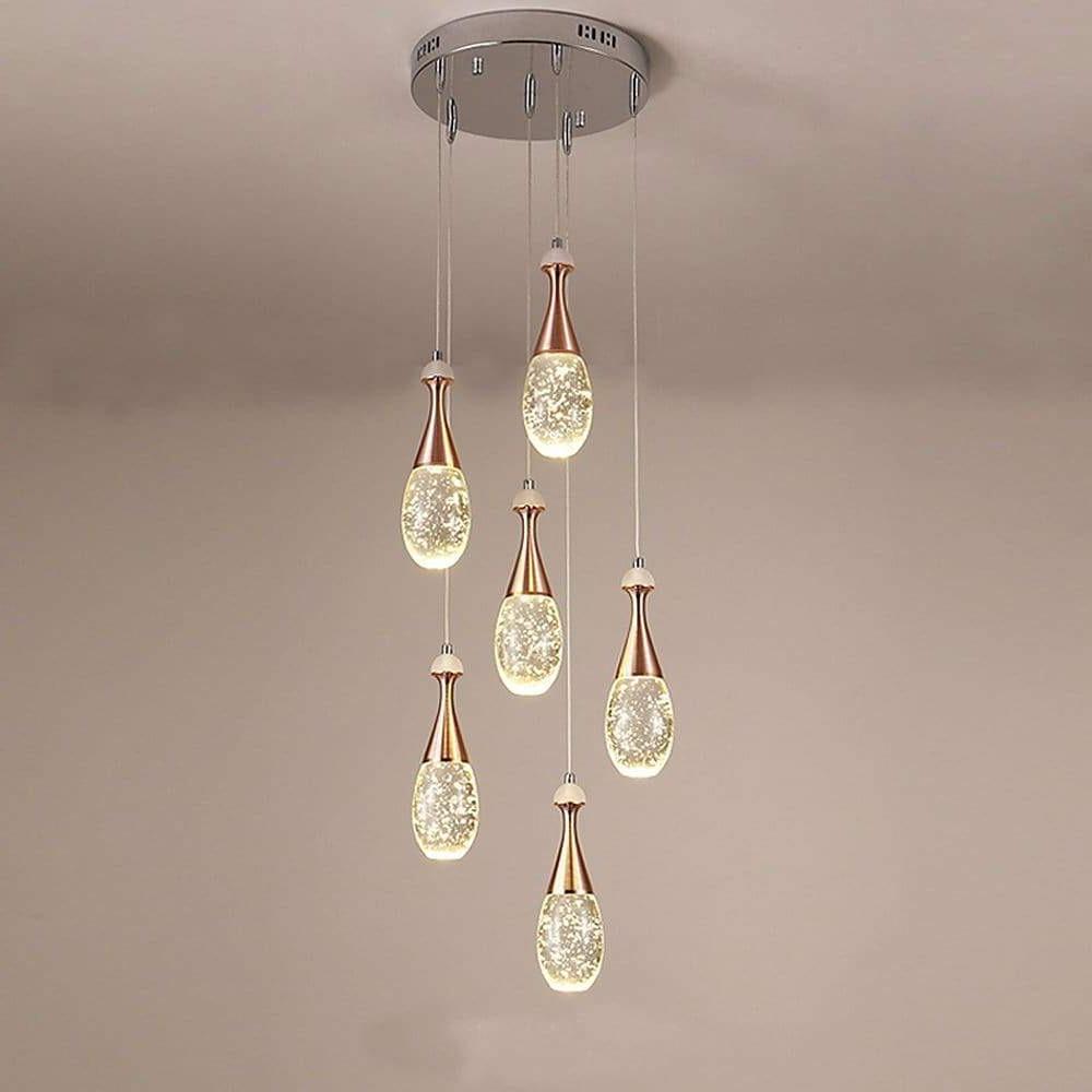 Crystal Globe Mini Pendant Light with Electroplated Metal Finish
