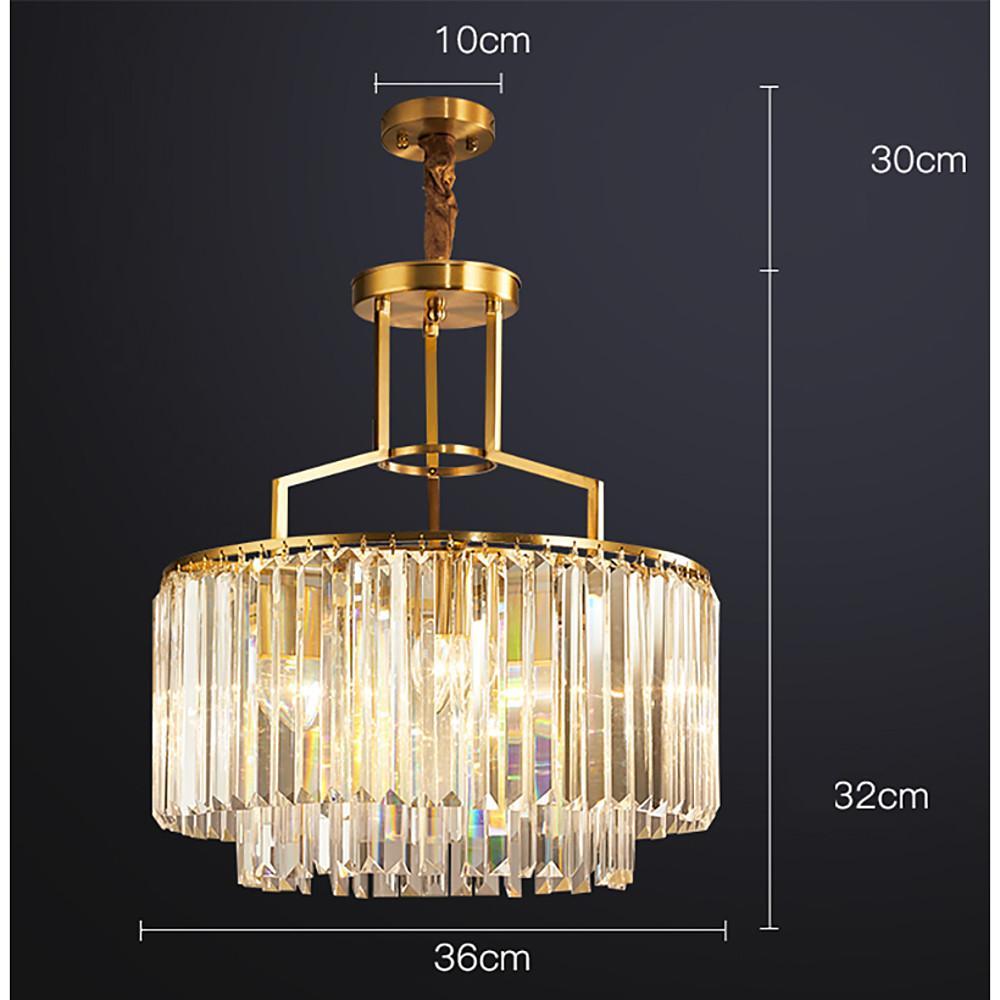Crystal Nordic Chandelier with Copper Frame and LED Lighting