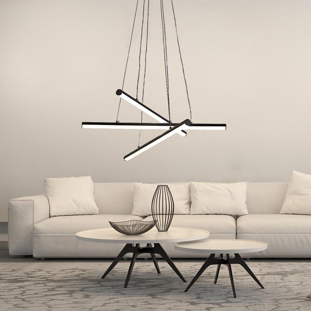 Modern 3-Light LED Bar Chandelier in Aluminum & PVC