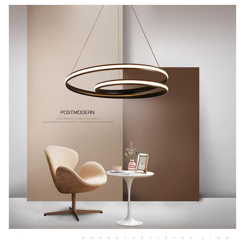 Modern Circular Aluminum LED Pendant Light with Dimming Control