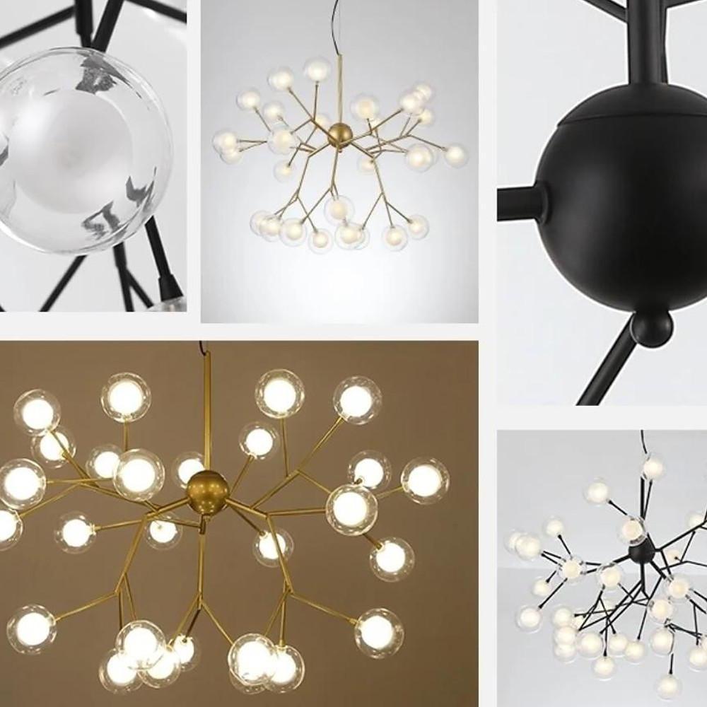 Artistic Branch Glass Globe Modern Chandelier with 27 LED Lights