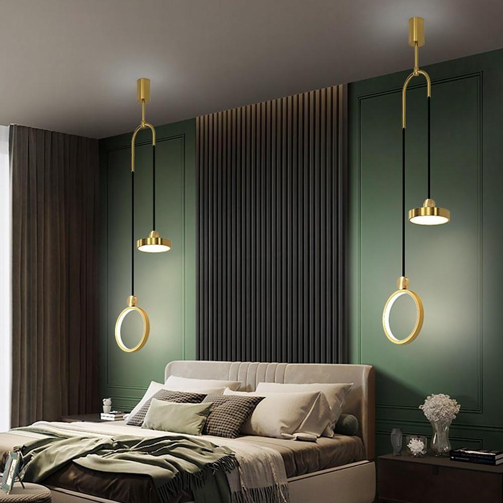 Modern 2-Circle LED Pendant Light - Metal & Acrylic Hanging Lamp