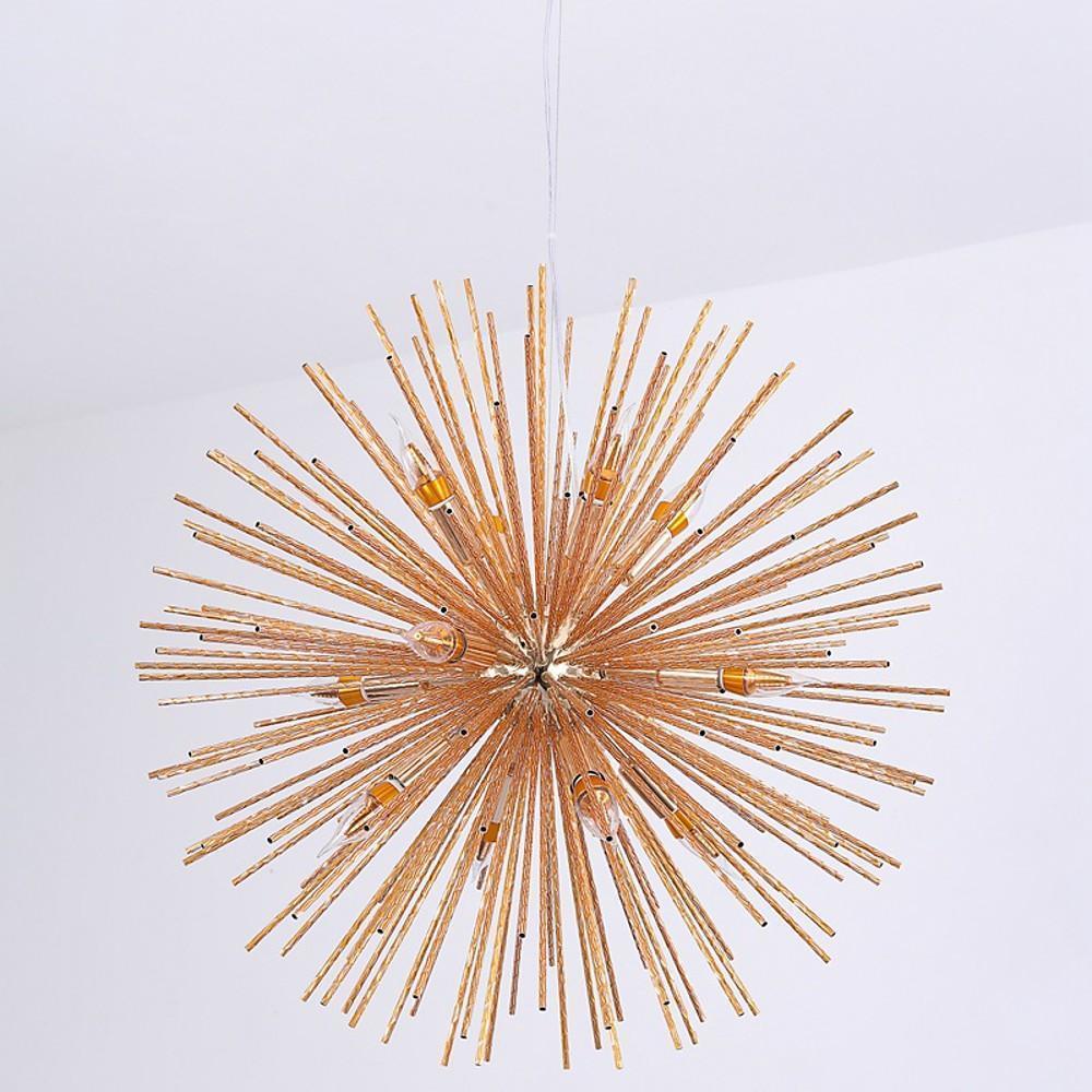 Globe LED Pendant Light Electroplated Aluminum Modern Chandelier