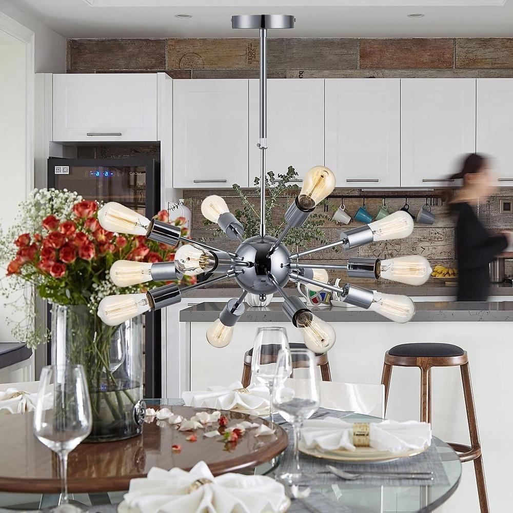 Mid-Century Sputnik Chandelier 18-Light Metal Ambient Fixture