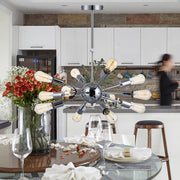 Mid-Century Sputnik Chandelier 18-Light Metal Ambient Fixture