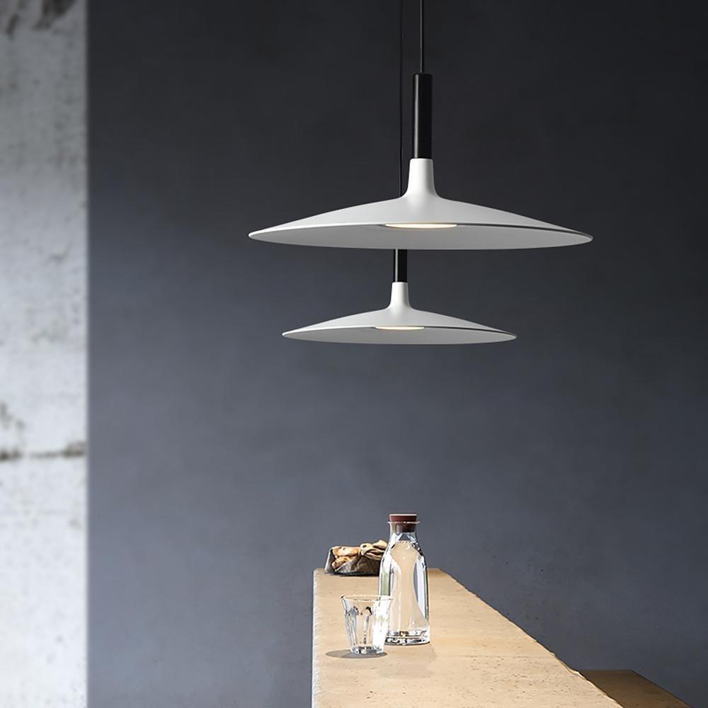 Modern Nordic Pendant Light Slim Metal Circular Ceiling Fixture