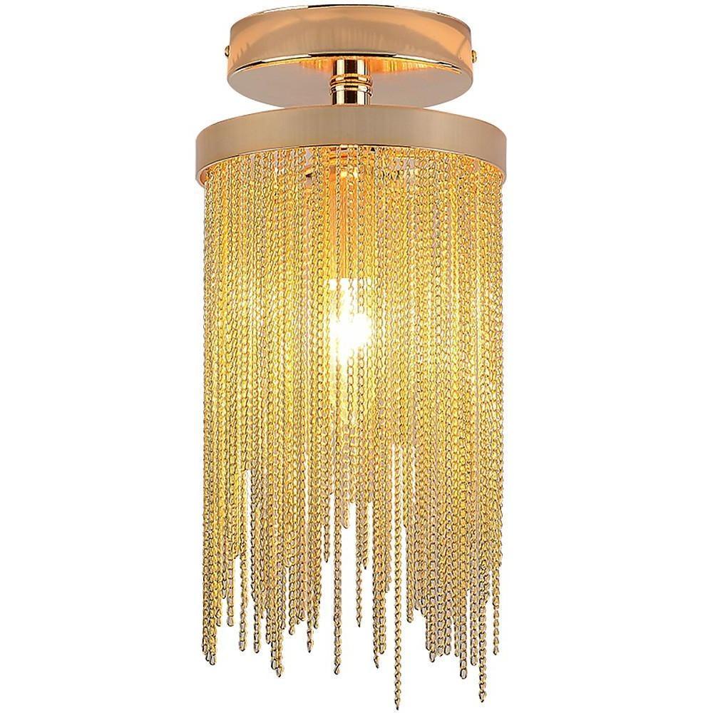 Modern Farmhouse Tassel Semi Flush Mount Ceiling Light
