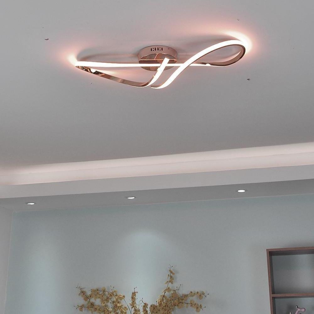 Wavy Linear LED Semi-Flush Mount Ceiling Light - Dimmable