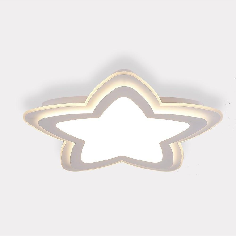Star Shape White LED Flush Mount Ceiling Light – Modern Metal Fixture