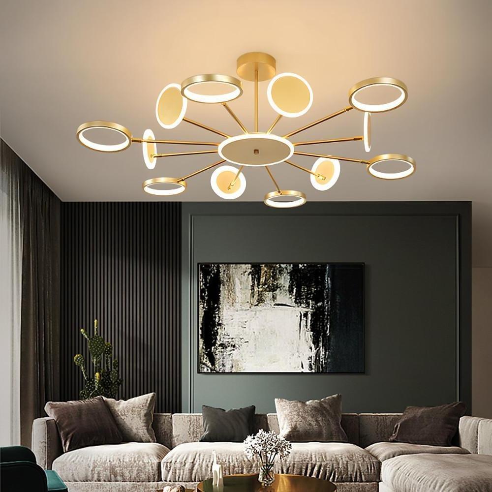 Modern Multi-Circle Pendant Light Acrylic Aluminum LED Chandelier