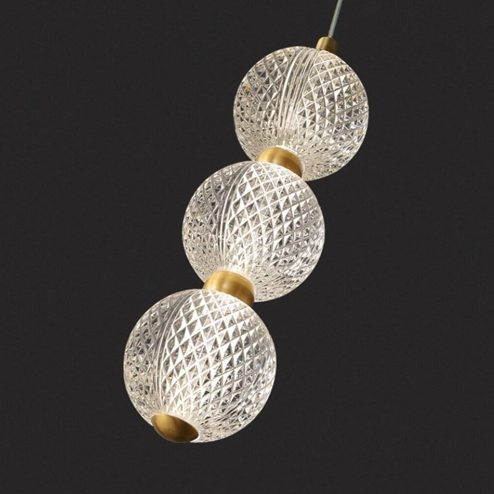 Nordic Globe Pendant Light | Acrylic & Copper Geometric Ceiling