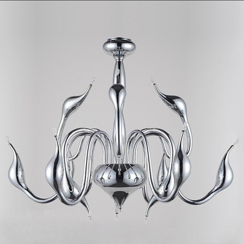 24" Modern Crystal Chandelier Chrome Finish Candle Style Lighting