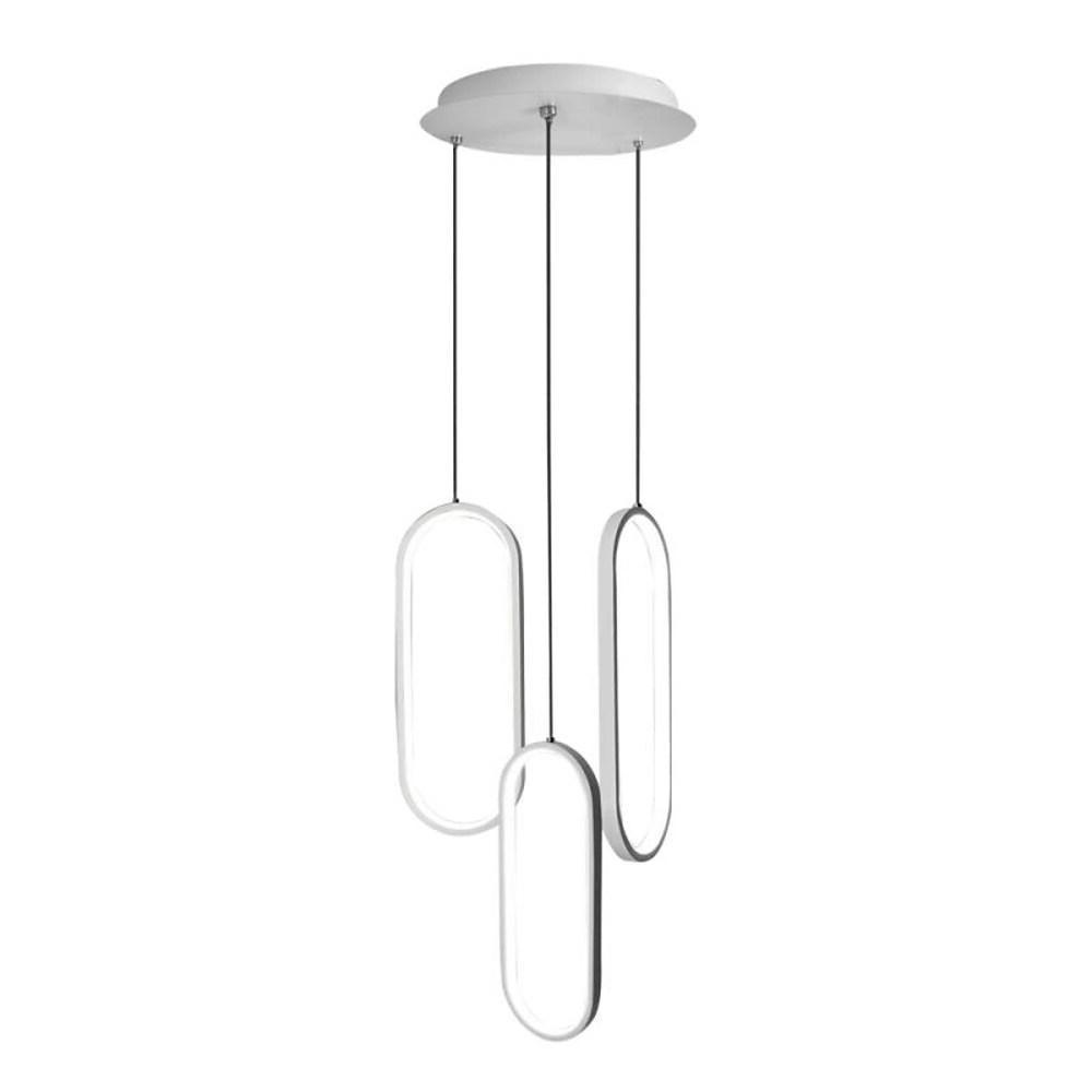 Modern Curved 3-Tier Oval Aluminum Chandelier Pendant Light