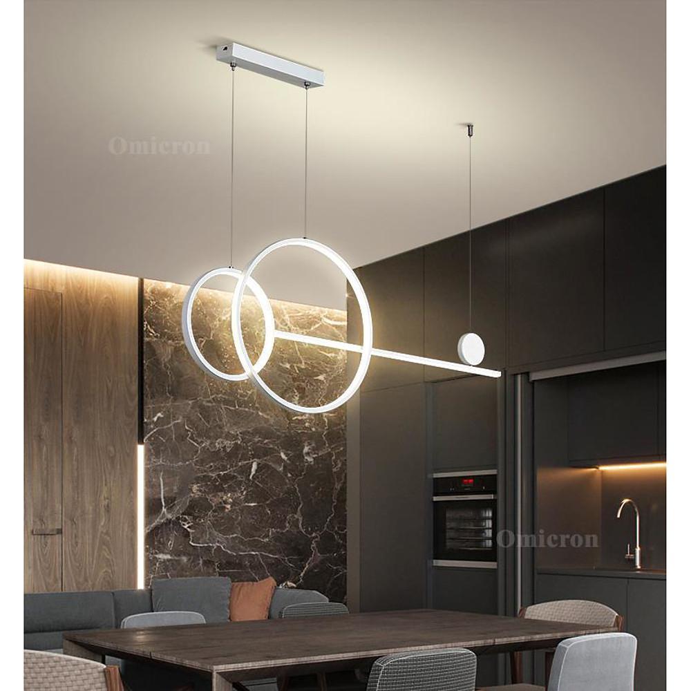 Modern Linear Pendant Light with Geometric Circles for Kitchen