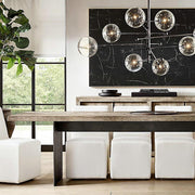 Geometrical Globe Chandelier Metal Glass 6-Light Dining Room Ceiling