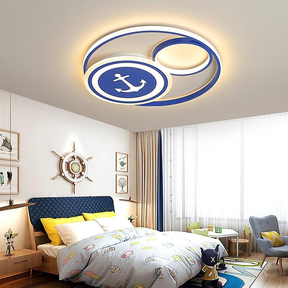 Modern LED Flush Mount Ceiling Light - Dimmable Acrylic & Metal