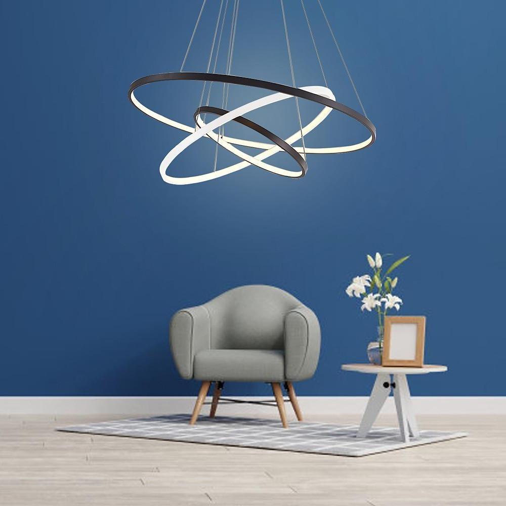 Adjustable Multi-Circle LED Dimmable Chandelier with Remote