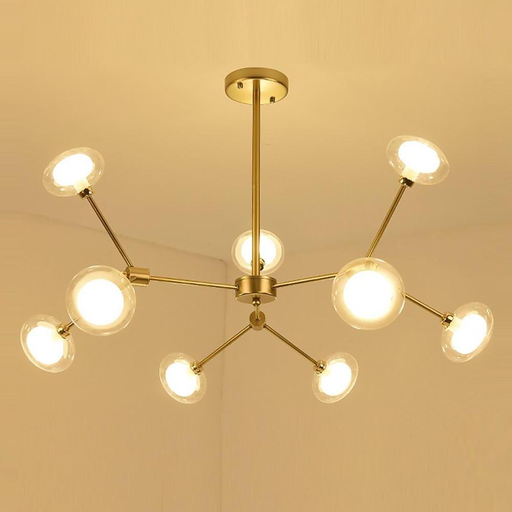 9-Light Glass Sputnik Chandelier - Nordic Modern Cluster Pendant
